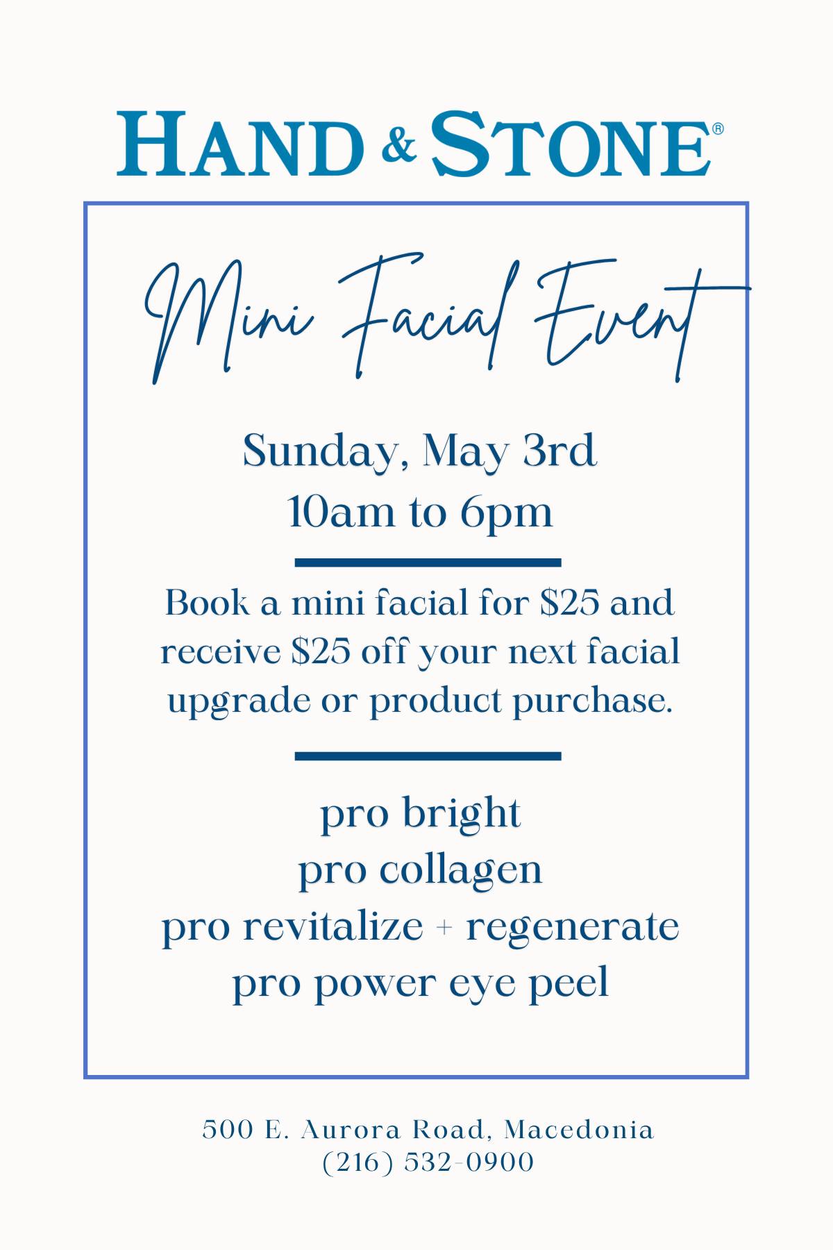 Special Event: Mini Facials, Exclusive Savings, and Professional Skincare