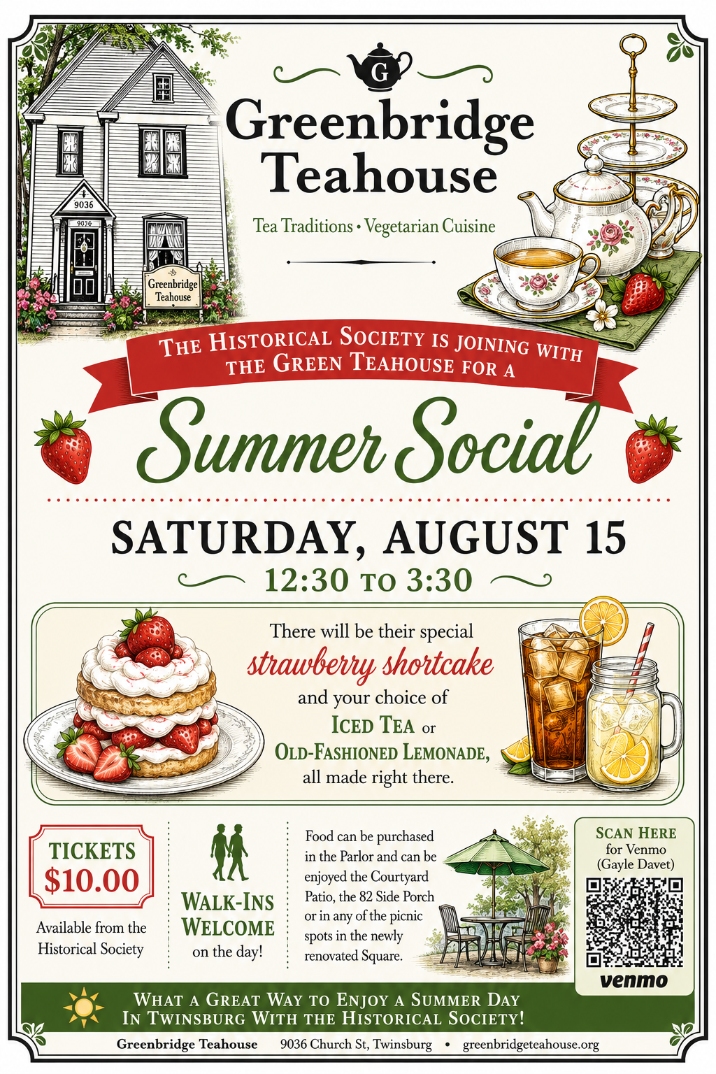 Greenbridge Teahouse Hosts Summer Social With Twinsburg Historical Society