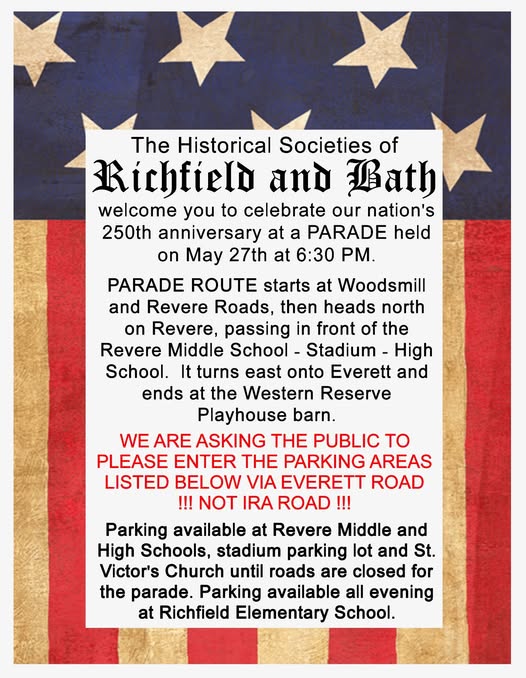 Richfield, Bath Historical Societies Honor Revere Students With America 250 Parade