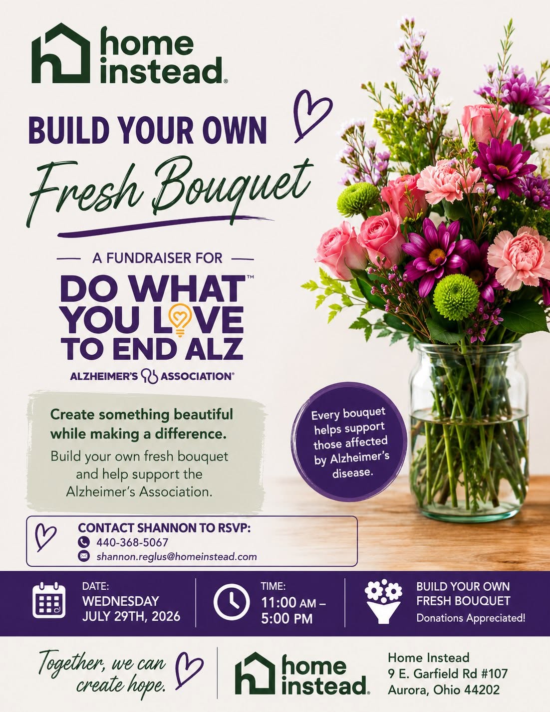 Home Instead To Host Flower Bouquet Fundraiser For Alzheimer's Association