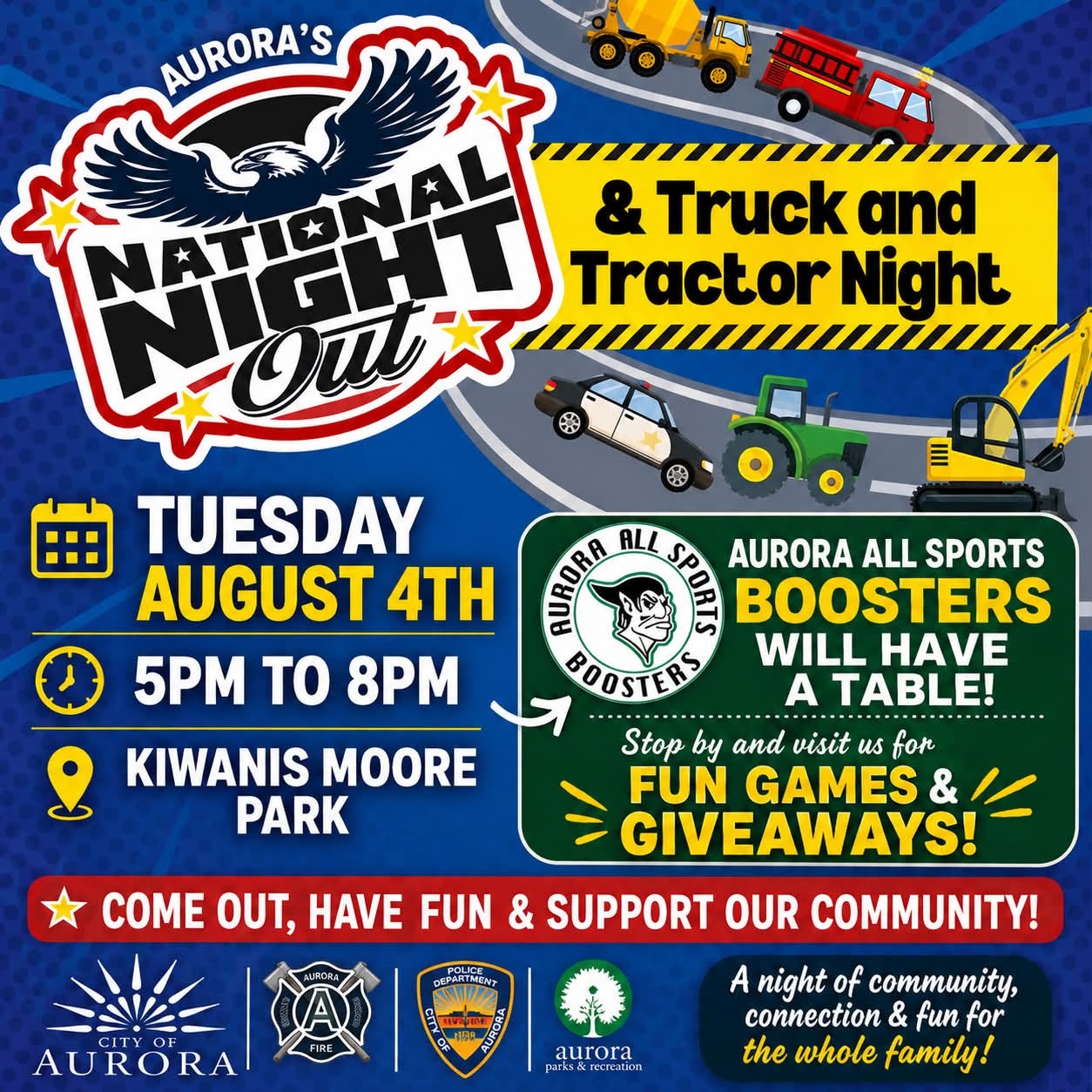 National Night Out Returns to Aurora With Truck and Tractor Night