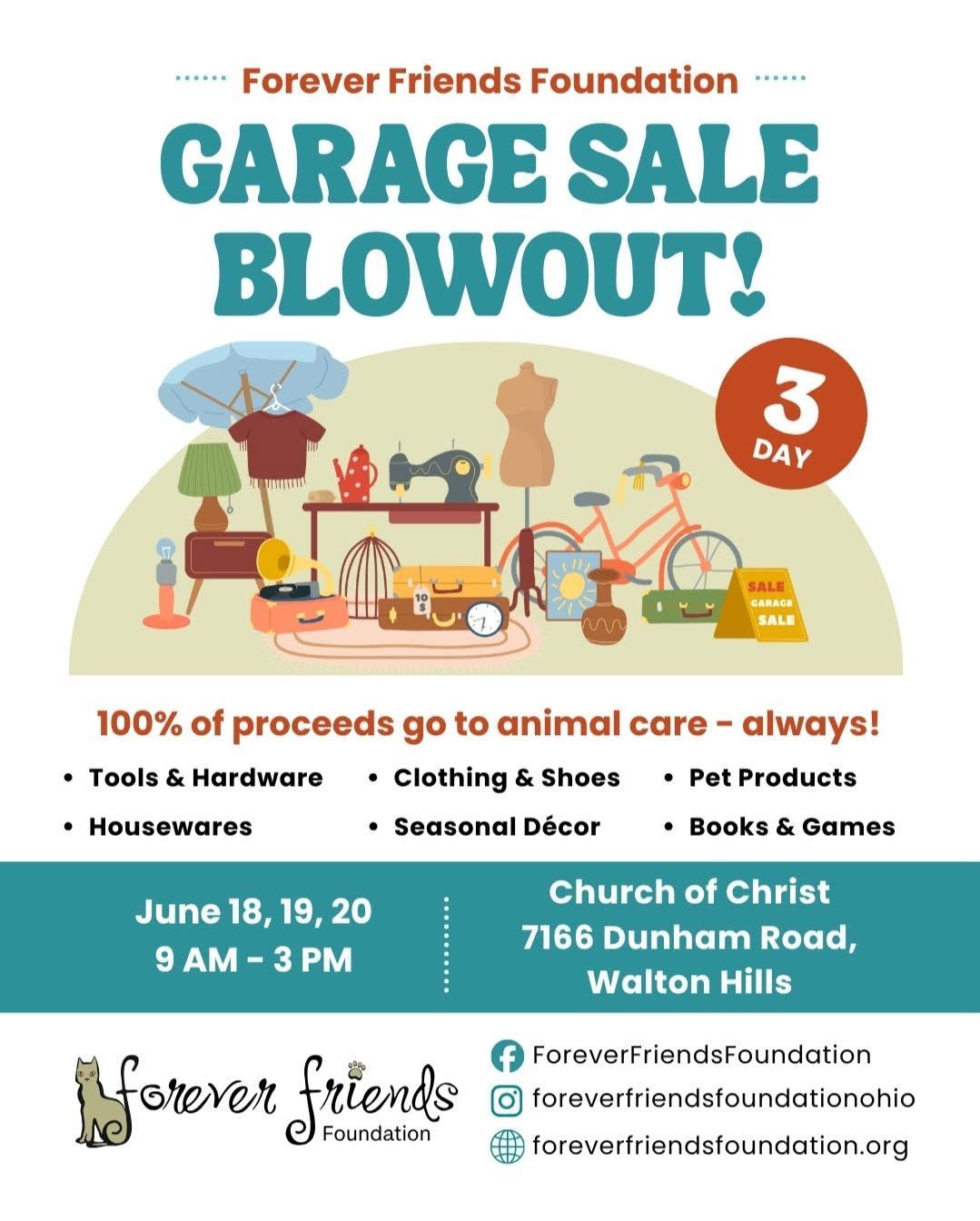 Forever Friends Foundation Garage Sale Blowout Features Home Goods, Pet Supplies, and a Kitty Kat Kafe