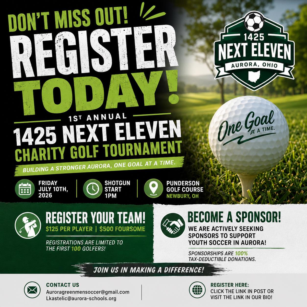Fundraising Event: Aurora Soccer Outing to Feature Golf, Dinner, and Sponsorships at Punderson
