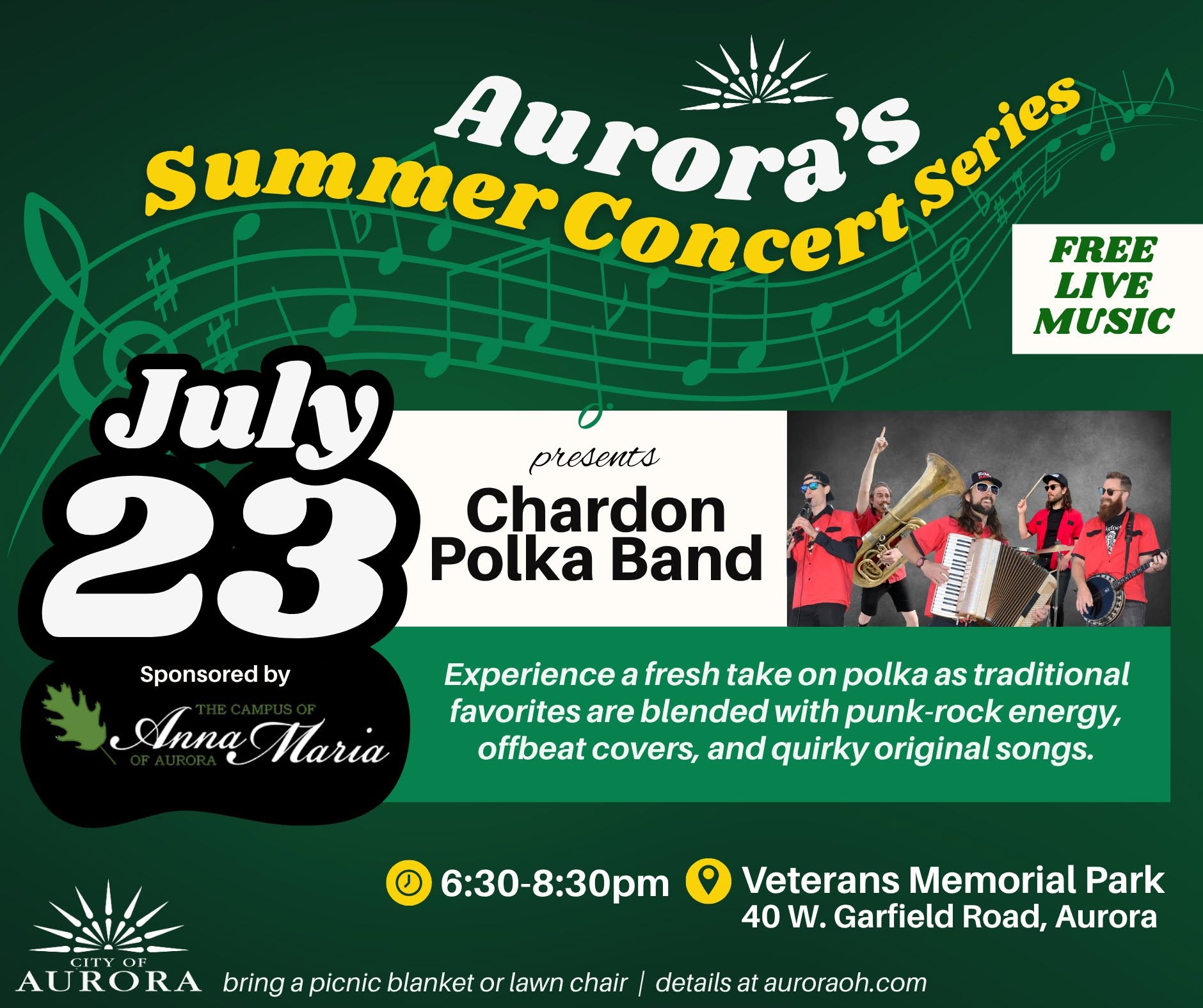 Chardon Polka Band Set to Headline Aurora's Summer Concert Series