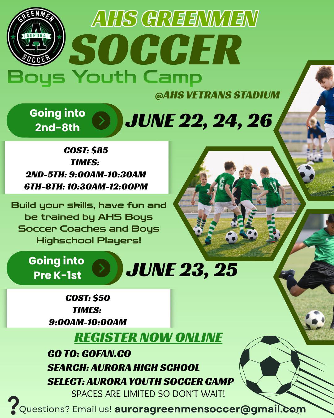 AHS Greenmen Boys Soccer Youth Camp Returns This June