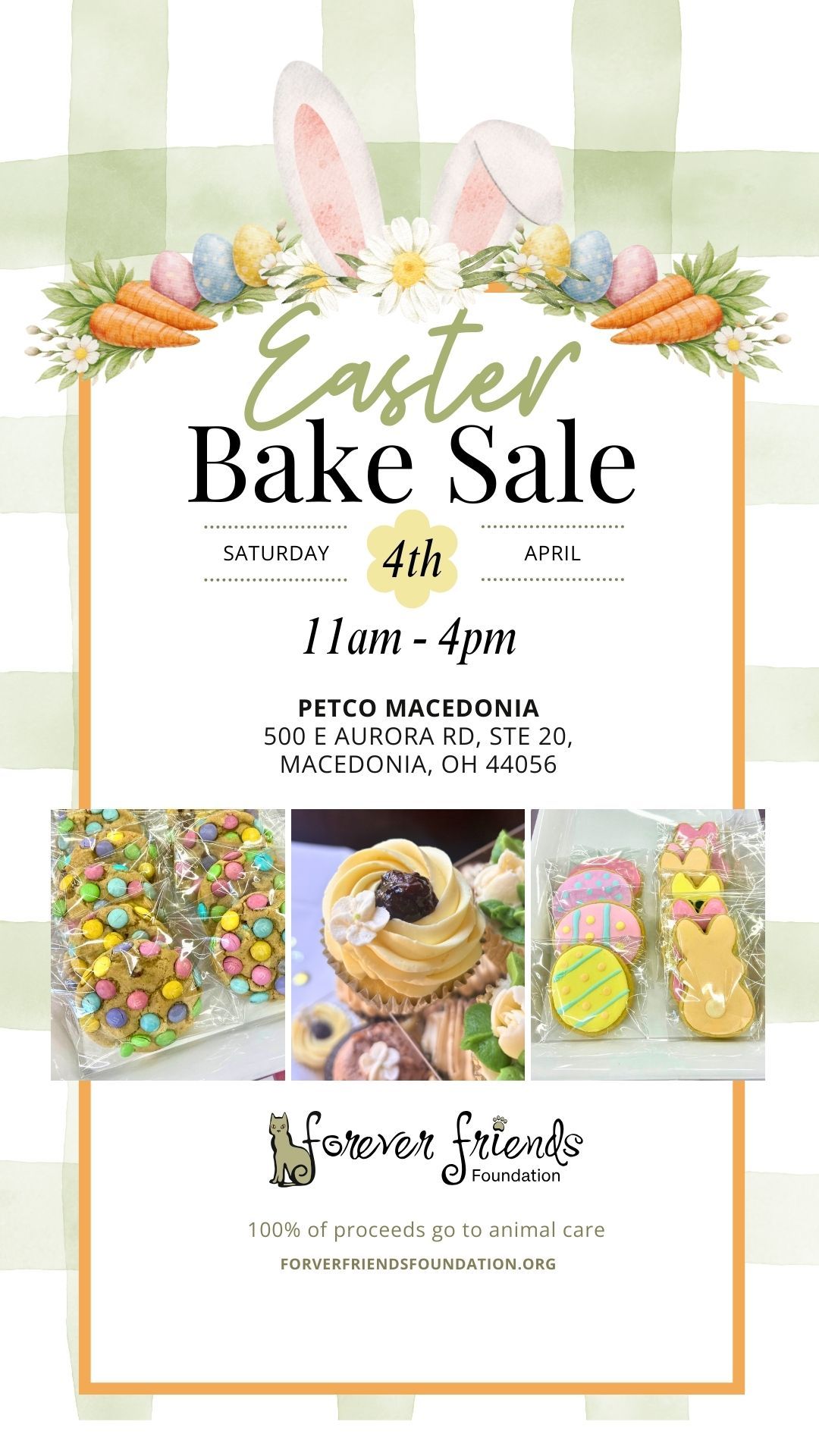 Easter Bake Sale, Pet Adoption Support, and Holiday Treats